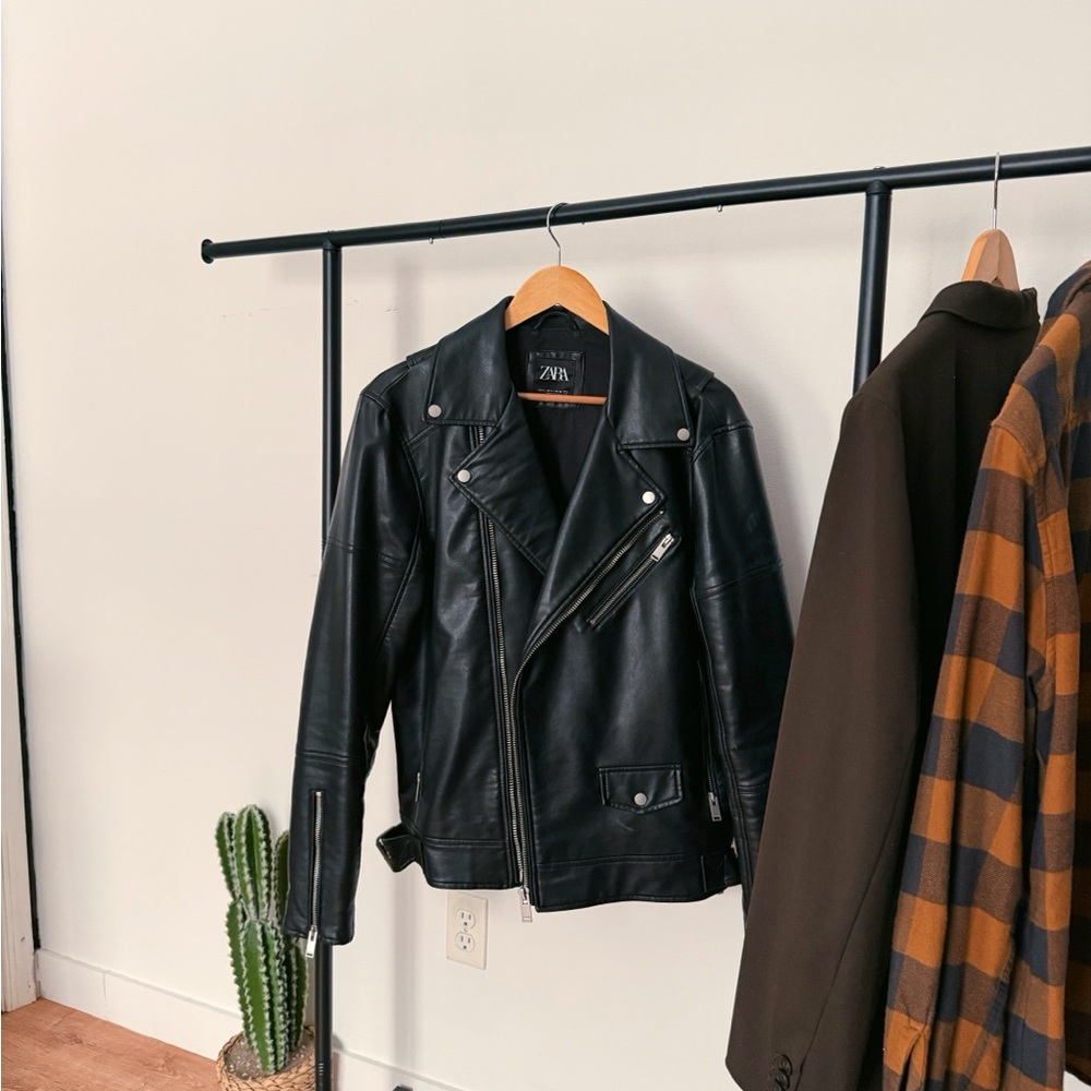 Zara Men's Black Biker Jacket